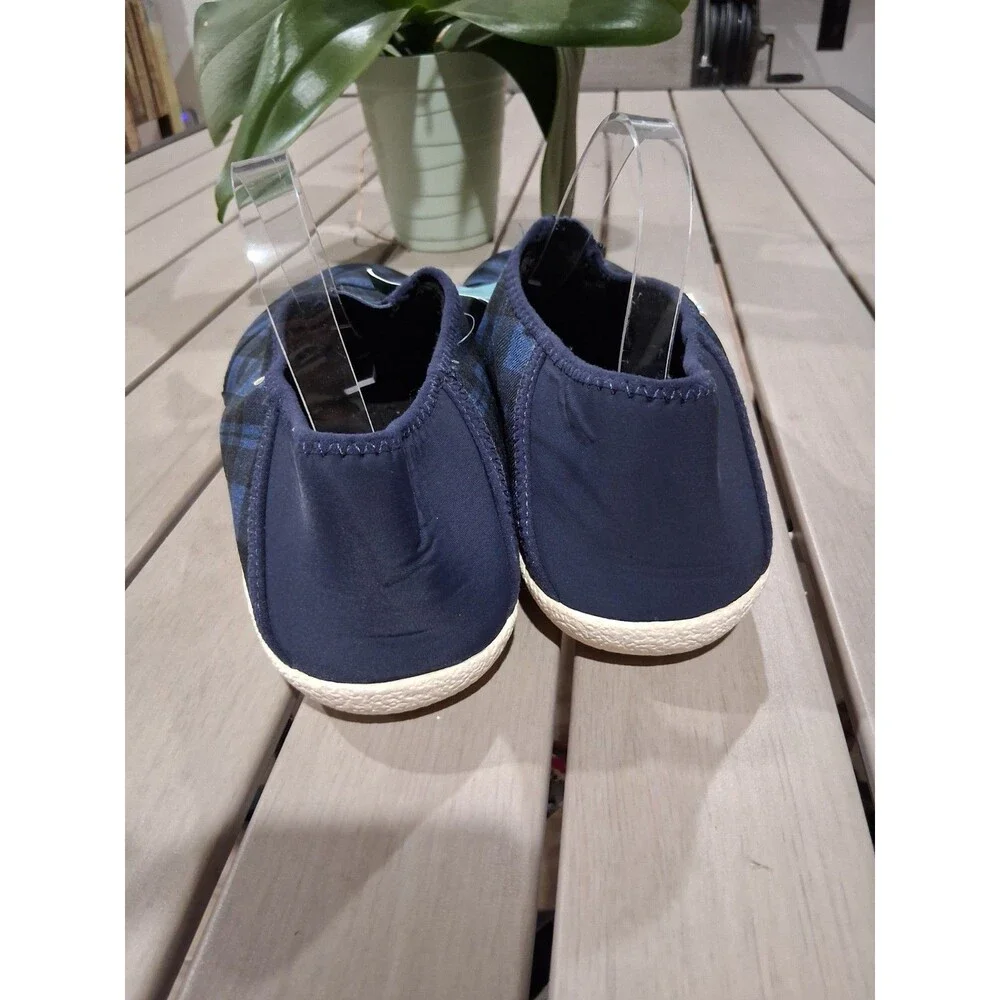 Mens Toms Rodeo Faux Fur Lined Slipper NWOB Black/blue size 13 SB7